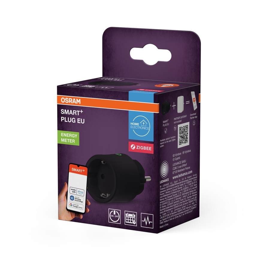 Osram - Älykäs pistorasia SMART+ SCHUKO 2300W/230V/10A musta