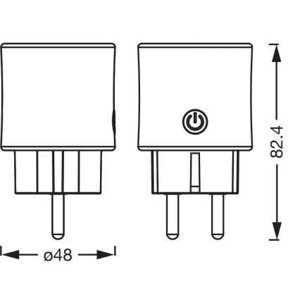 Osram - Älykäs pistorasia SMART+ SCHUKO 2300W/230V/10A musta