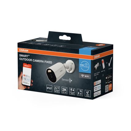 Osram - Älykäs ulkokamera 2K-anturilla SMART+ 230V IP67 Wi-Fi