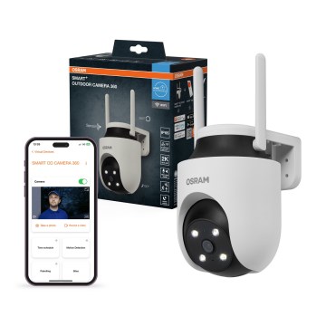 Osram - Älykäs ulkokamera 360° anturilla 2K SMART+ 230V IP67 Wi-Fi