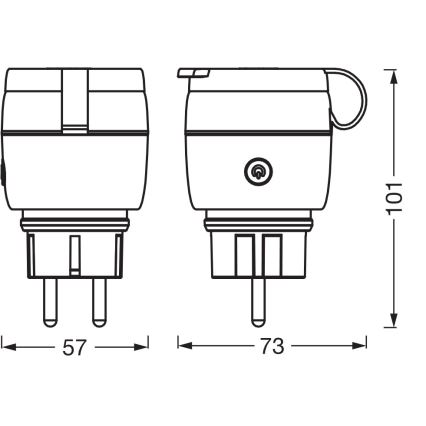 Osram - Älykäs ulkokäyttöinen pistorasia SMART+ MATTER SCHUKO 3680W/230V/16A IP44 Wi-Fi