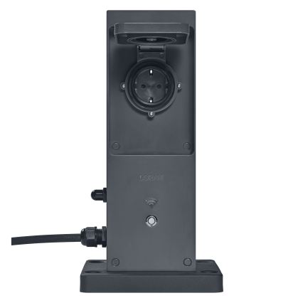 Osram - Älykäs ulkokäyttöön suunniteltu pistorasiapylväs 2x SCHUKO Wi-Fi-toistimella IP44