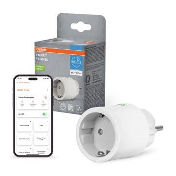 Osram - Älypistoke SMART+ MATTER SCHUKO 2300W/230V/10A Wi-Fi valkoinen