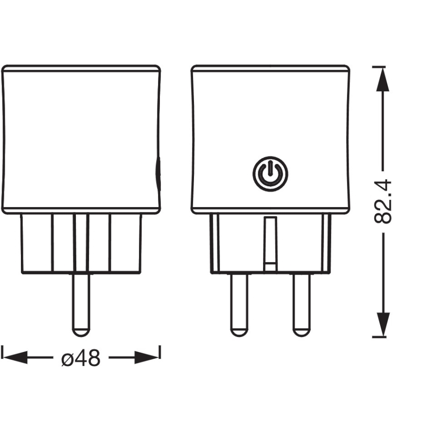 Osram - Älypistorasia SMART+ MATTER SCHUKO 2300W/230V/10A Wi-Fi musta
