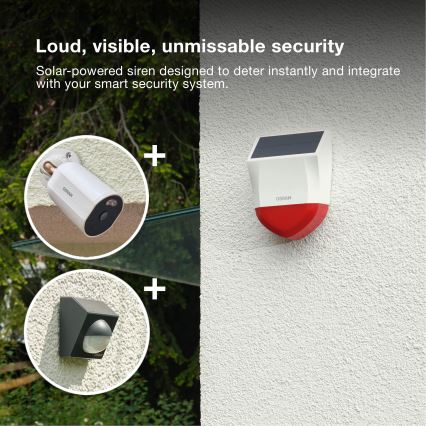 Osram - Aurinkokäyttöinen ulkohälytin SMART+ 5V IP65 Wi-Fi
