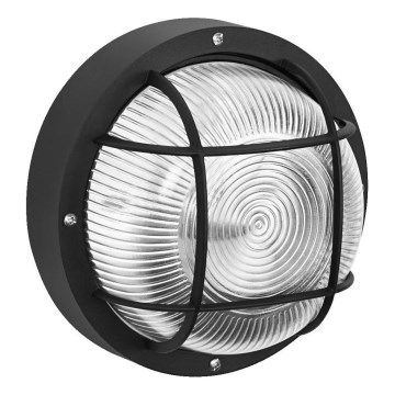 Osram - BULKHEAD ulkoseinävalaisin 1xE27/10W/230V, halkaisija 19 cm, IP54, musta