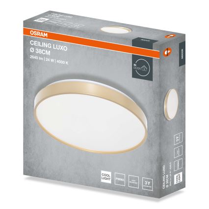 Osram - CEILING LUXO LED-kattovalaisin, 24 W / 230 V, Ø 38 cm, kullanvärinen