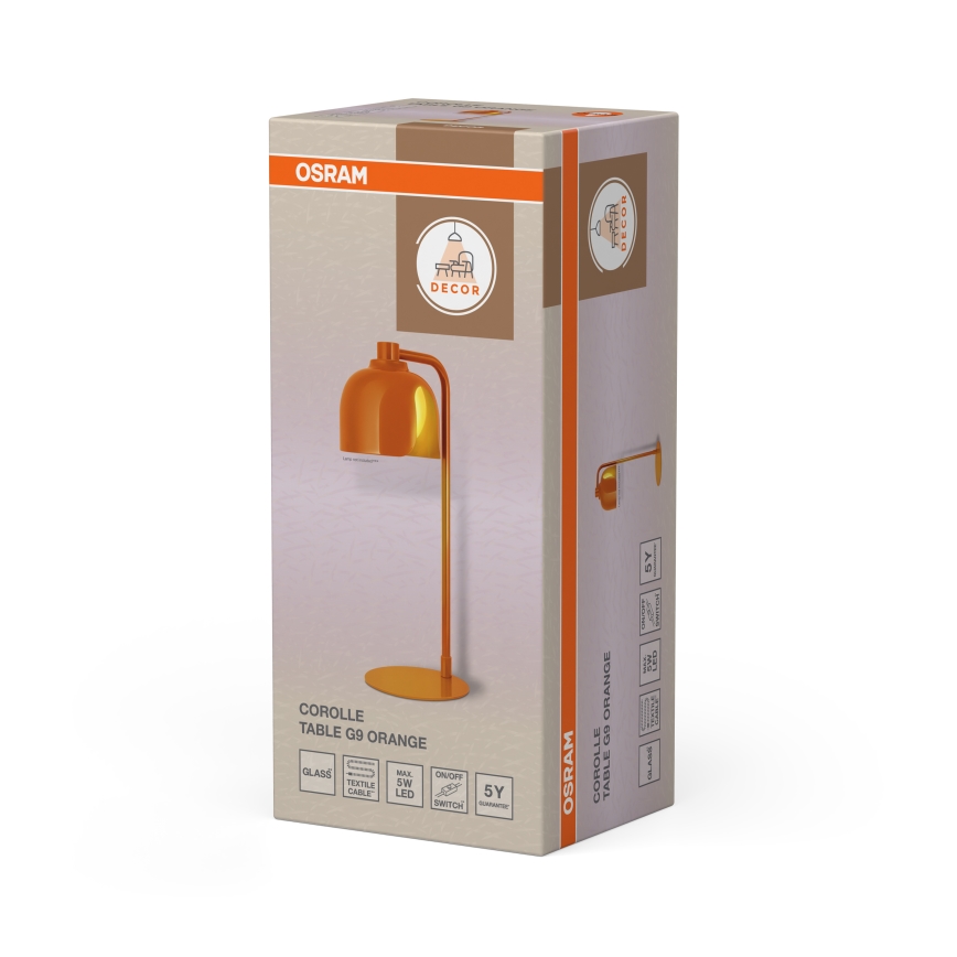 Osram - DECOR COROLLE pöytävalaisin 1xG9/20W/230V, oranssi