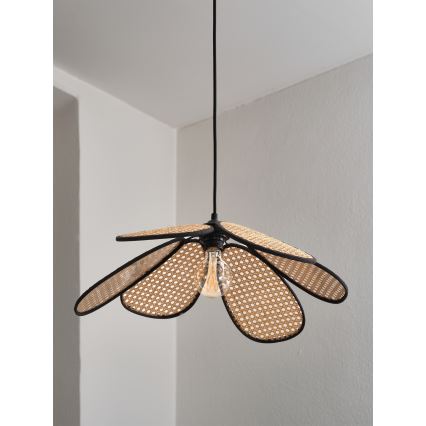 Osram - DECOR RATTAN riippuvalaisin johdolla 1xE27/15W/230V, halkaisija 58 cm, beige/musta