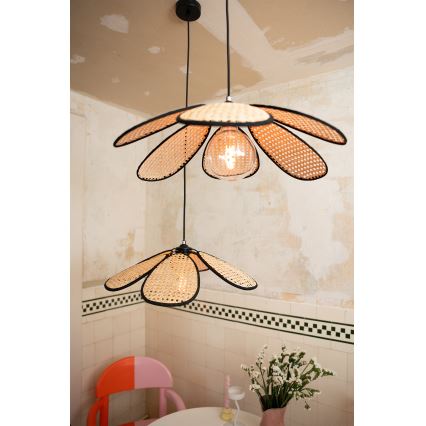 Osram - DECOR RATTAN riippuvalaisin johdolla 1xE27/15W/230V, halkaisija 58 cm, beige/musta