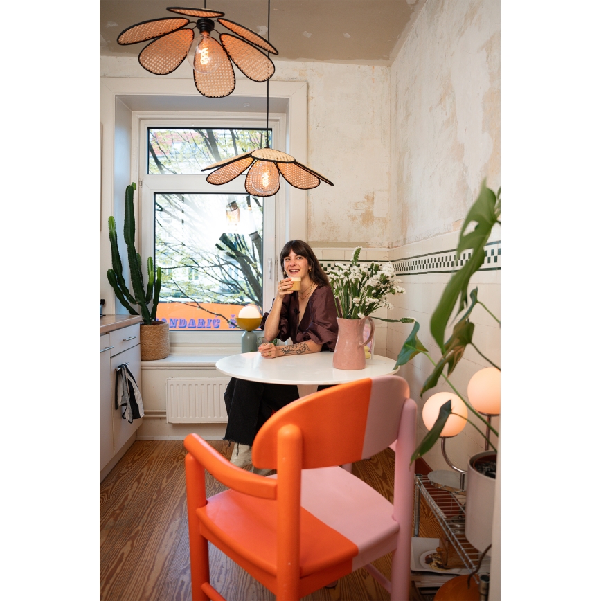 Osram - DECOR RATTAN riippuvalaisin johdolla 1xE27/15W/230V, halkaisija 58 cm, beige/musta