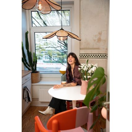 Osram - DECOR RATTAN riippuvalaisin johdolla 1xE27/15W/230V, halkaisija 58 cm, beige/musta