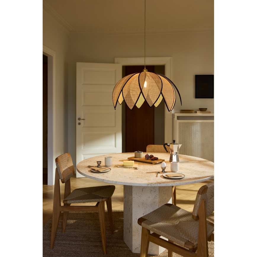 Osram - DECOR RATTAN riippuvalaisin johdolla 1xE27/15W/230V Ø 67 cm beige/musta