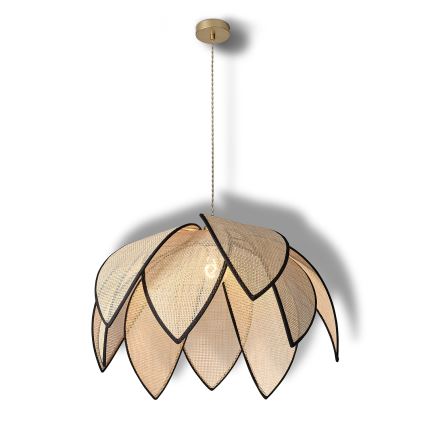 Osram - DECOR RATTAN riippuvalaisin johdolla 1xE27/15W/230V Ø 67 cm beige/musta