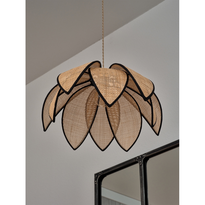 Osram - DECOR RATTAN riippuvalaisin langalla 1xE27/15W/230V, halkaisija 48 cm, beige/musta