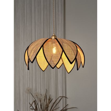 Osram - DECOR RATTAN riippuvalaisin langalla 1xE27/15W/230V, halkaisija 48 cm, beige/musta