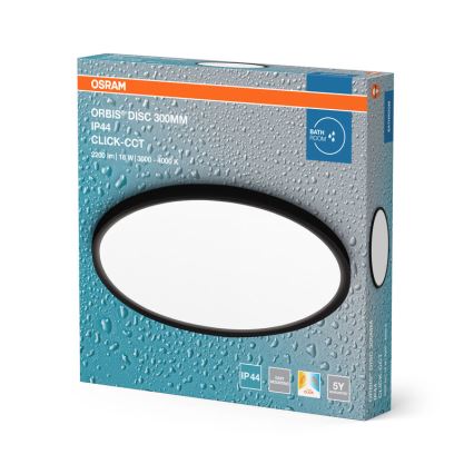 Osram - LED-kylpyhuoneen kattovalaisin DISC 18W/230V 3000/4000K Ø 30 cm IP44 musta