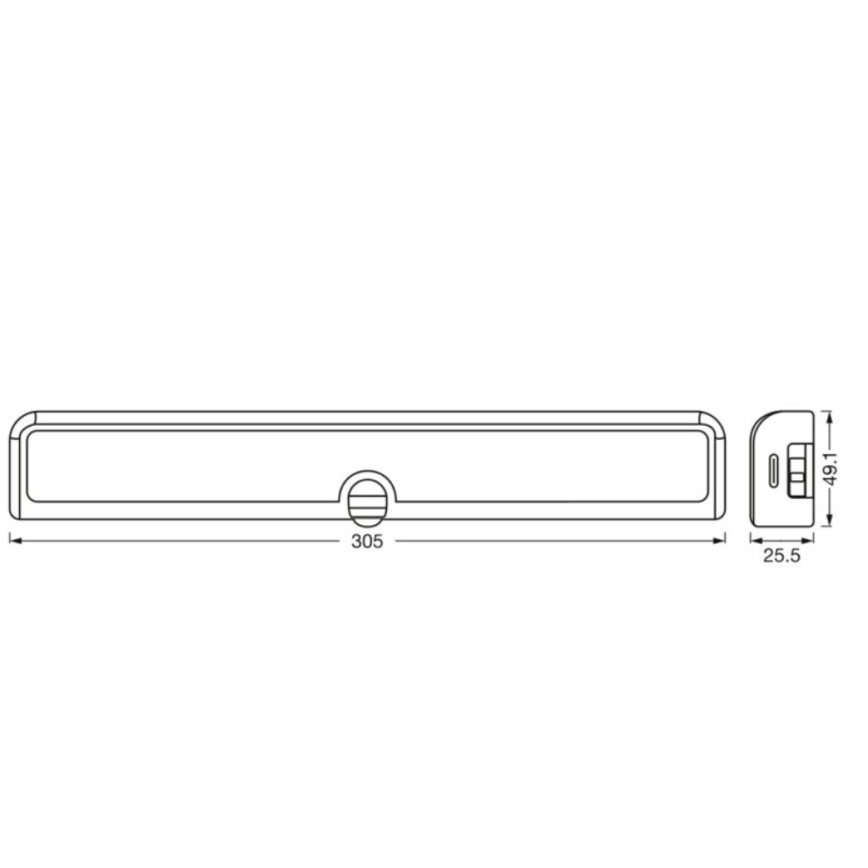 Osram - LED-himennettävä alakaappivalaisin liiketunnistimella ja hämäräkytkimellä LINEAR LED/3,8W/5V/3xAA 3000K 30 cm valkoinen