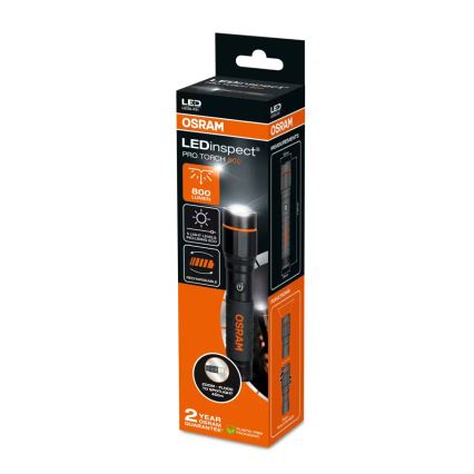 Osram - Himmennettävä ladattava LED-taskulamppu LEDINSPECT PRO TORCH 800 LED/8W/3,7V 2200 mAh IP44