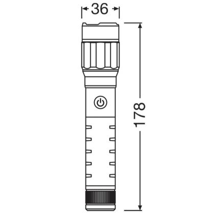 Osram - Himmennettävä ladattava LED-taskulamppu LEDINSPECT PRO TORCH 800 LED/8W/3,7V 2200 mAh IP44