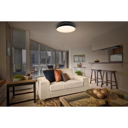 Osram - LED-himmennettävä kattovalaisin ORBIS LIVIA LED/36W/230V, Ø 52 cm, musta/valkoinen