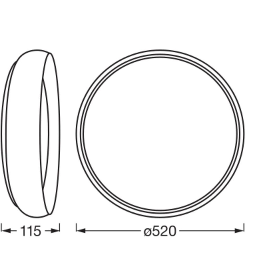 Osram - LED-himmennettävä kattovalaisin ORBIS LIVIA LED/36W/230V, Ø 52 cm, musta/valkoinen