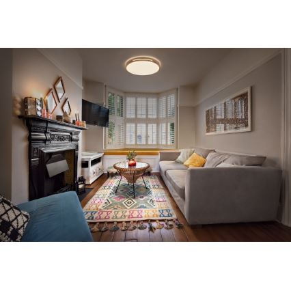 Osram - himmennettävä LED-kattovalaisin ORBIS WOODBURRY LED/24W/230V, halkaisija 39 cm, beige