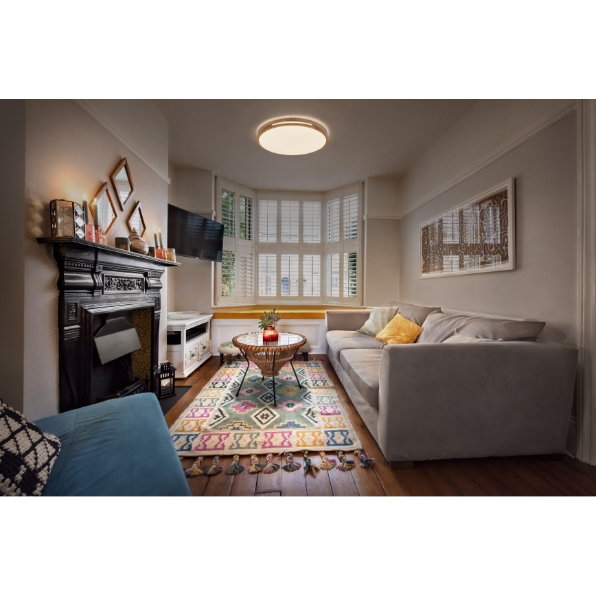 Osram - himmennettävä LED-kattovalaisin ORBIS WOODBURRY LED/24W/230V, halkaisija 39 cm, beige