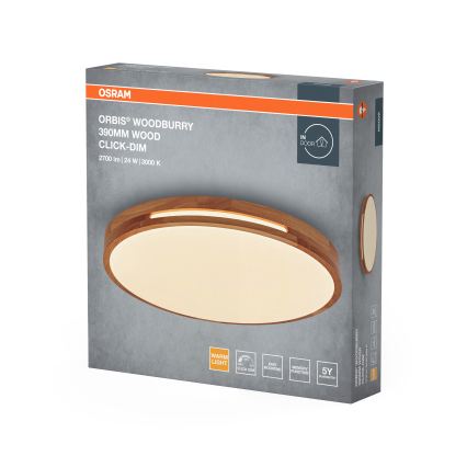 Osram - himmennettävä LED-kattovalaisin ORBIS WOODBURRY LED/24W/230V, halkaisija 39 cm, beige