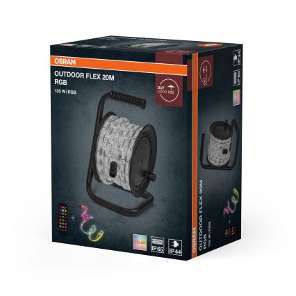 Osram - LED RGB himmennettävä ulkokäyttöön tarkoitettu nauha FLEX 20m LED/135W/230V IP65 + kaukosäädin