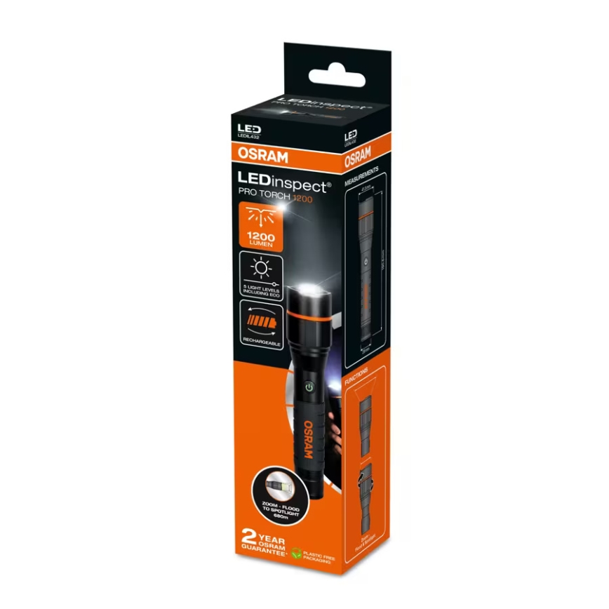 Osram - himmennettävä ladattava LED-taskulamppu LEDINSPECT PRO TORCH 1200 LED/13W/3,6V 4000 mAh IP44