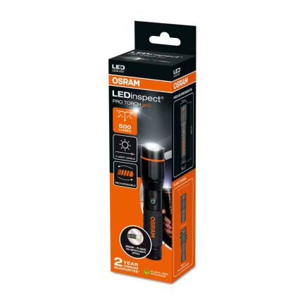 Osram - Himennettävä, ladattava LED-taskulamppu LEDINSPECT PRO TORCH 500 LED/6W/3,7V 2200 mAh IP44