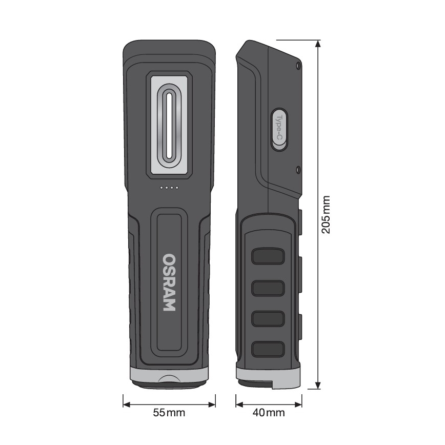 Osram - himmennettävä ladattava LED-tarkastuslamppu LEDINSPECT WIRE-FREE PRO 600 LED/5W/3,7V IP54