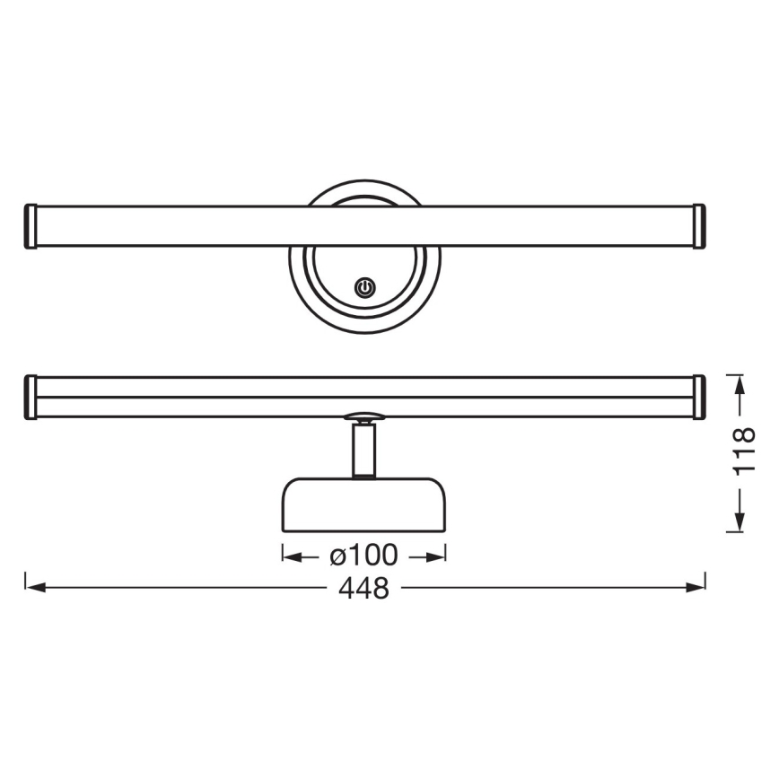 Osram - LED himmennettävä ladattava kosketusohjattu seinävalaisin NIGHTLUX LED/1,8W/5V musta
