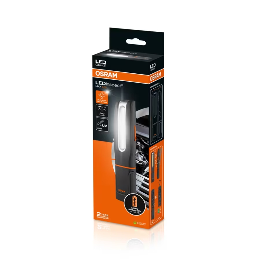 Osram - himmennettävä ladattava LED-tarkastusvalaisin LEDINSPECT MAX500 LED/16W/3,7V IP65 4500 mAh