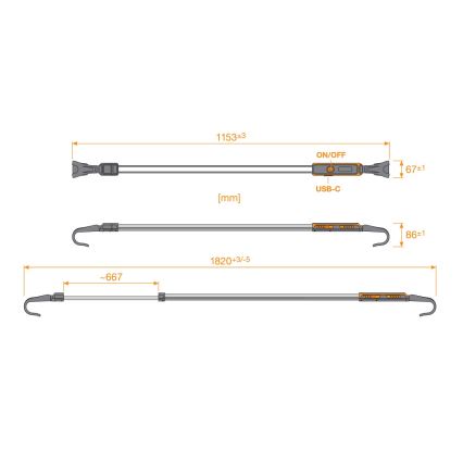 Osram - LED himmennettävä ladattava tarkastusvalaisin LEDINSPECT UNDERBONNET LED/16W/3,7V IP65 4400 mAh