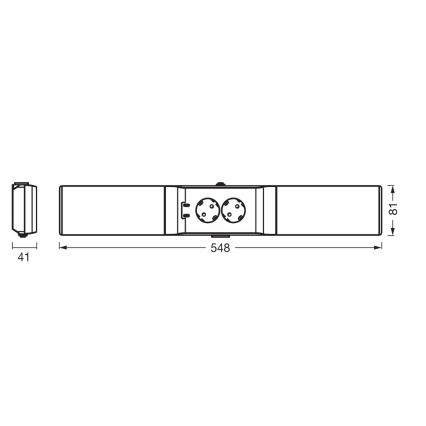 Osram - himmennettävä LED-alakaappivalaisin pistorasioilla UNDERCABINET LED/10W/230V 3000K 54,8 cm musta