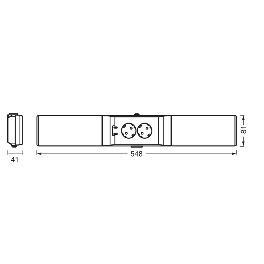 Osram - himmennettävä LED-alakaappivalaisin pistorasioilla UNDERCABINET LED/10W/230V 3000K 54,8 cm musta