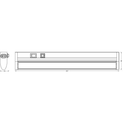 Osram - LED-himennettävä alakaappivalaisin LINEAR TURN LED/10W/230V 3000/4000/6500K 55 cm musta