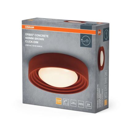 Osram - LED-himmennettävä kattovalaisin ORBIS CONCRETE LED/18W/230V halkaisija 40 cm ruskea/betoni