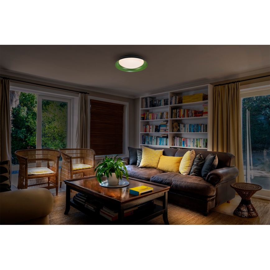 Osram - himmennettävä LED-kattovalaisin ORBIS PLATE LED/35W/230V, Ø 43 cm, vihreä/musta