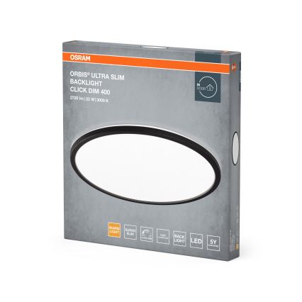 Osram - LED-himmennettävä ORBIS ULTRA SLIM kattovalaisin LED/22W/230V 3000K halkaisija 40 cm musta