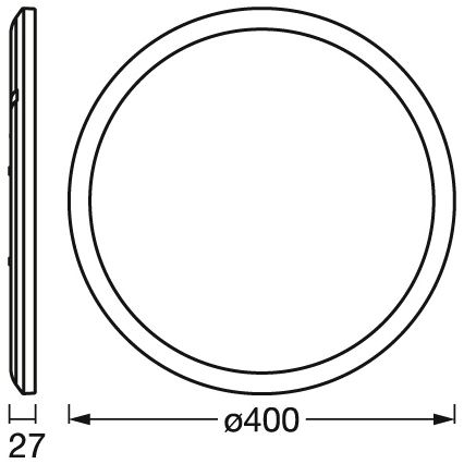 Osram - LED-himmennettävä ORBIS ULTRA SLIM kattovalaisin LED/22W/230V 3000K halkaisija 40 cm musta