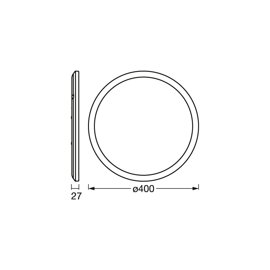 Osram - LED-himmennettävä ORBIS ULTRA SLIM kattovalaisin LED/22W/230V 3000K halkaisija 40 cm musta