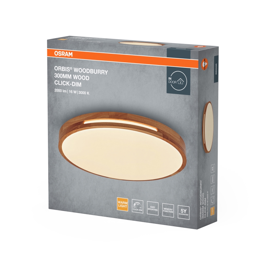 Osram - himmennettävä LED-kattovalaisin ORBIS WOODBURRY LED/16W/230V halkaisija 30 cm