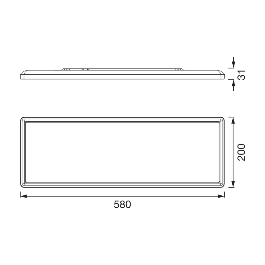 Osram - himmennettävä kylpyhuoneen kattovalaisin PLANON EASYFIX LED/24W/230V 2600-6000K 20x58 cm IP54 musta + kaukosäädin