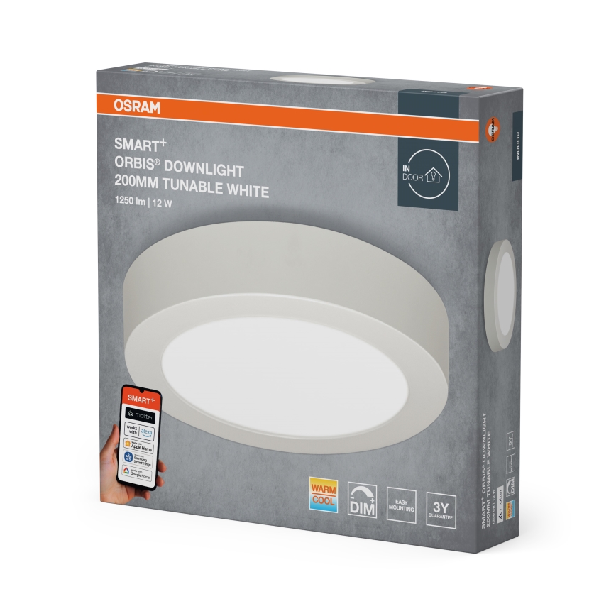 Osram - LED himmennettävä kattovalaisin SMART+ alasvalo LED/12W/230V halkaisija 20 cm 3000-6500K Wi-Fi