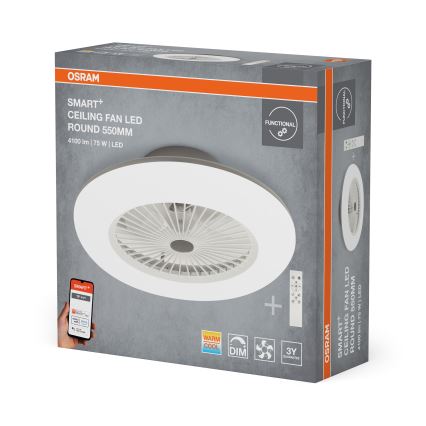 Osram - himennettävä LED-kattovalaisin tuulettimella SMART+ LED/75W/230V 3000-6500K Wi-Fi + kaukosäädin