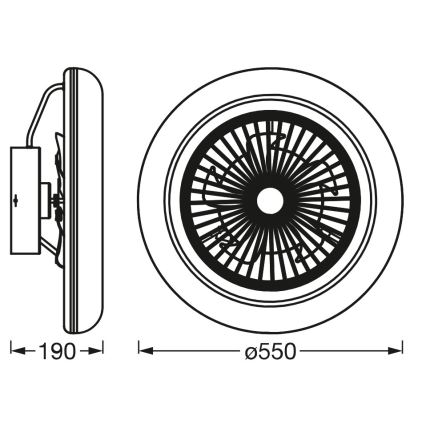 Osram - himennettävä LED-kattovalaisin tuulettimella SMART+ LED/75W/230V 3000-6500K Wi-Fi + kaukosäädin