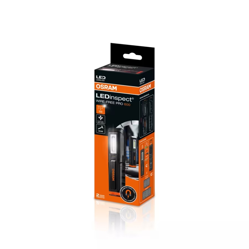 Osram - himmennettävä ladattava tarkastusvalaisin LEDINSPECT WIRE-FREE PRO 600 LED/5W/3,7V IP54 2600 mAh